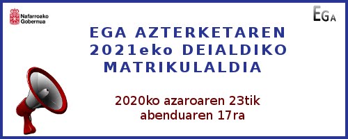 2021 matrikuladia iragarri